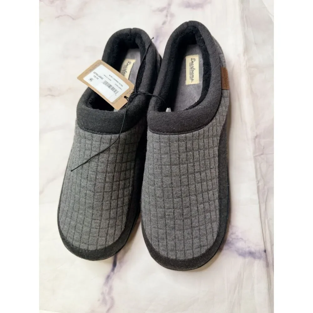 Dearfoams Cozy Comfort Dark Grey Men's Lounge Clog Slipper
